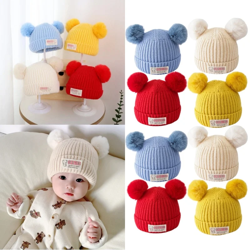 

Infant Toddler Winter Warm Knit Cap Windproof Thickened Fleece Lined Ear Flap Beanie for Baby Boys Girls Cold Weather Hat
