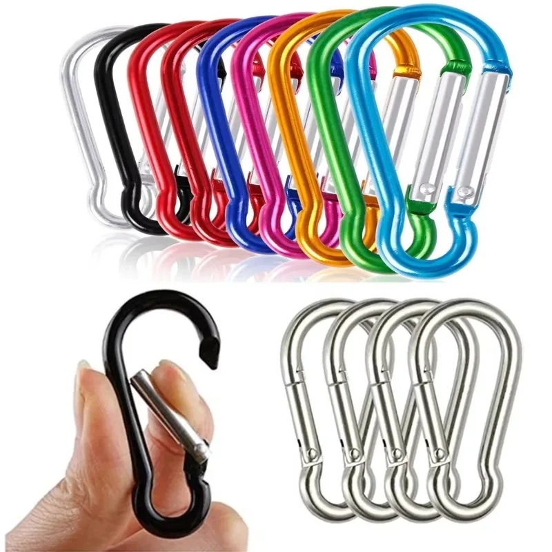 5/10/20Pcs Mini Carabiner Keychain Alluminum Alloy D-ring Buckle Spring Carabiner Snap Hook Clip Keychains Outdoor Camping