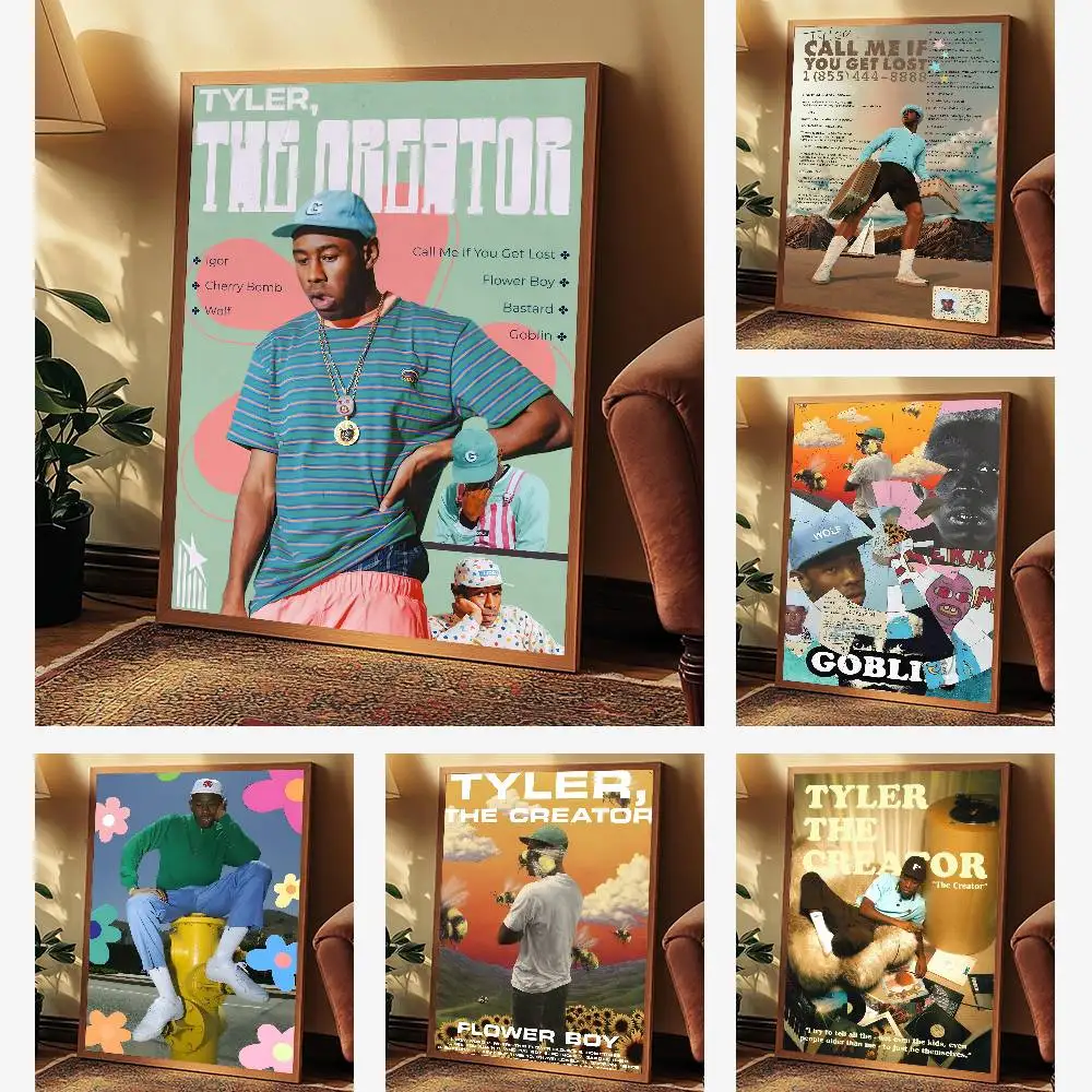 زهرة بوي تايلر الخالق المشارك ذاتية اللصق الفن ملصق مضاد للمياه مقهى النوم غرفة جدار ديكور