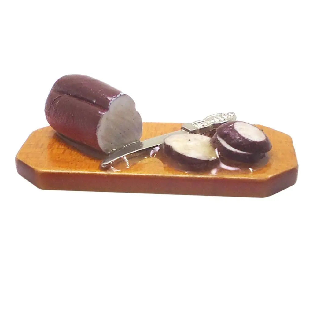 Dollhouse Miniatures Food Kitchen Cutting Board Handcrafted Kitchenware Toy for 1 12 Doll House Room Scenery