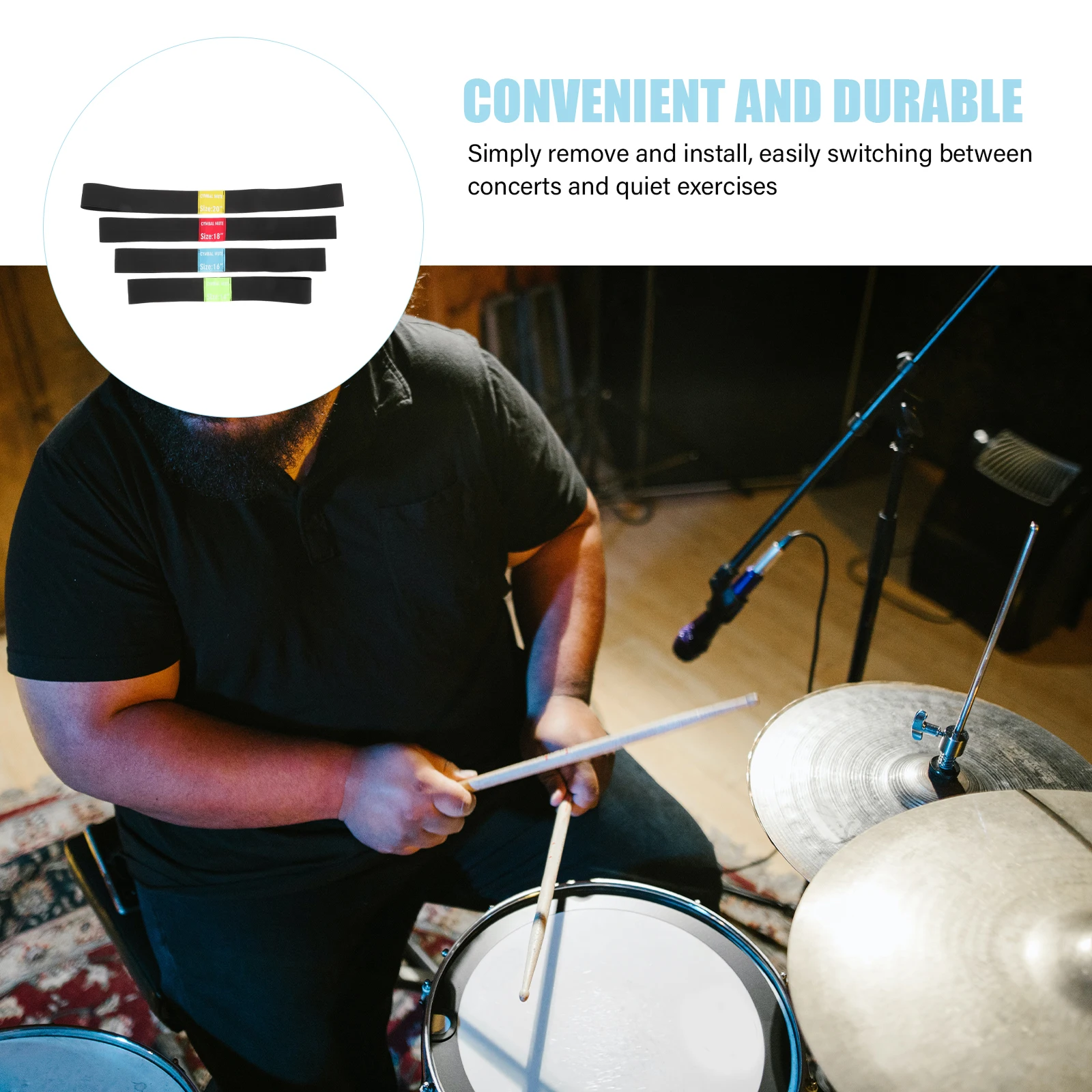 

Practice Drum Kit Mute Ring Supplies Cymbals for Polyester Drumstick Dampeners Accessory