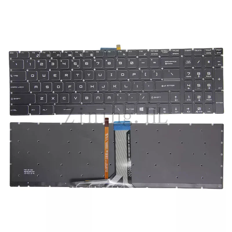 Black with White Letters Multi-color Backlight for MSI GE62 GE72 GL62 GV62 16J1 J2 J5 J9 1781 16H2 1791 Keyboard