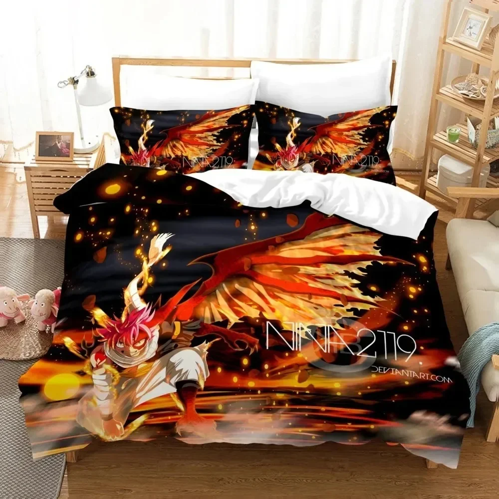 

3D Print Fairy Tail Anime Bedding Set Duvet Cover Bed Set Quilt Cover Pillowcase Comforter king Queen Size Boys Adult Bedding