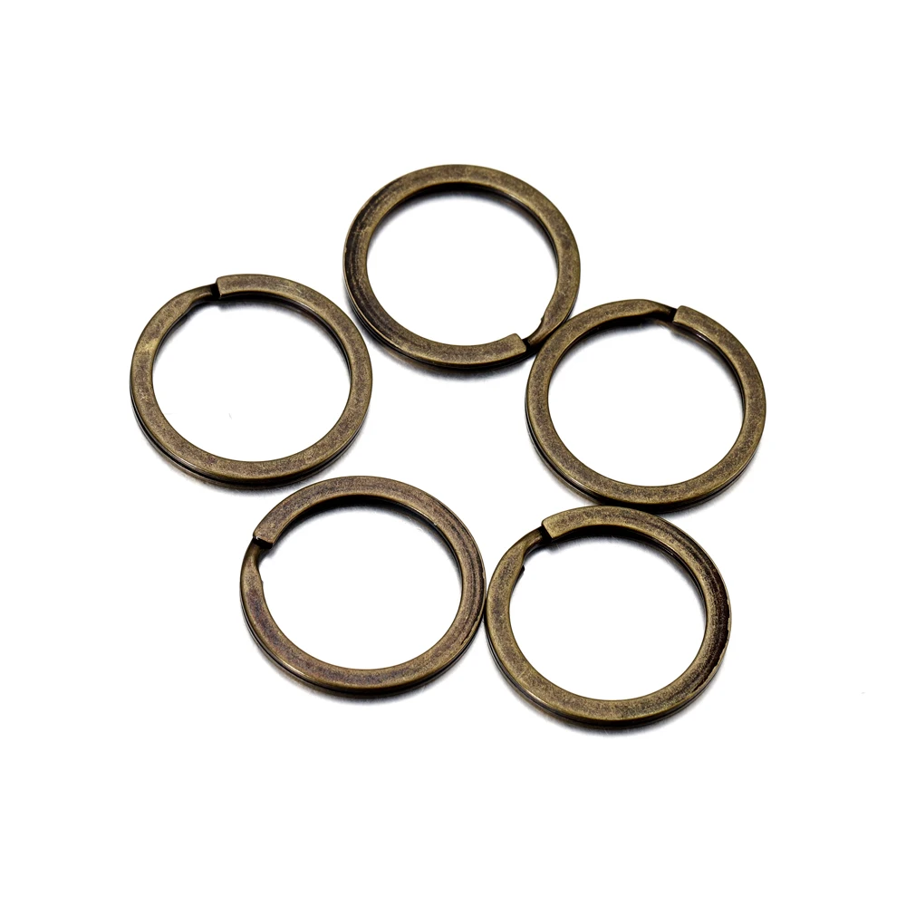 10Pcs/lot 25 28 30mm Metal Round Keyring Gold Color Key Ring Keychain Connectors For DIY Jewelry Making Findings Accessories