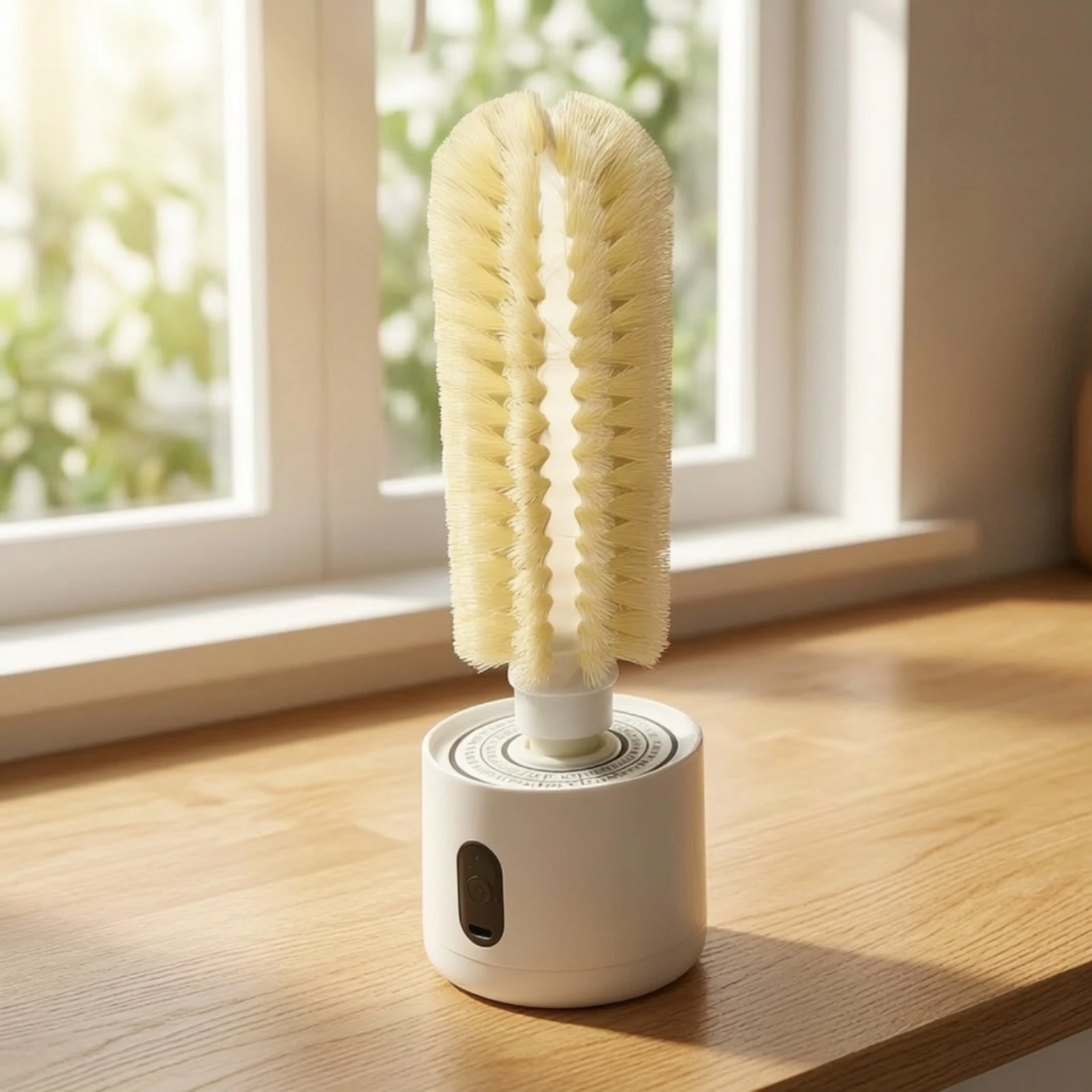 Electric Cup-Cleaning Brush Soft Bristle Electric Cup Scrubber with Replaceable Brush Heads for Busy Households, Office