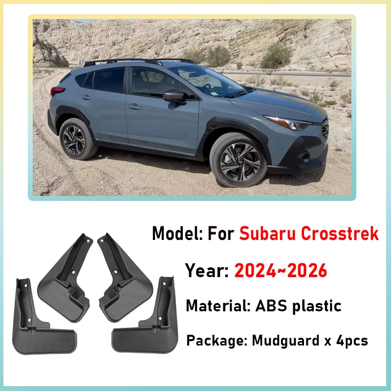 4X Car Anti-splash Mudguards For Subaru Crosstrek GU 2024 2025 2026 Rear Front Wheel Mud Flap Guard Mudflaps Fender Accessories