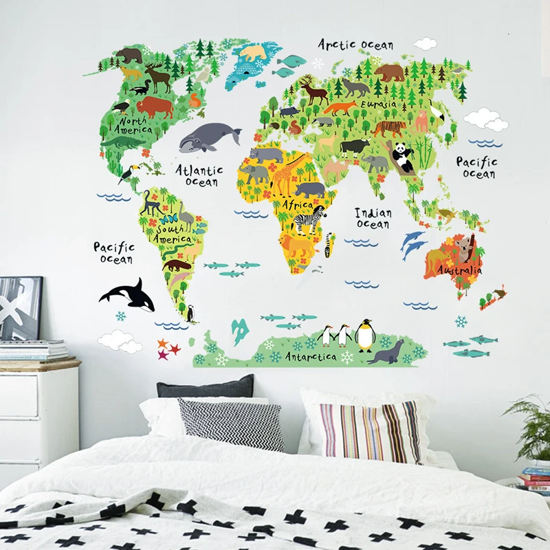 Puzzle Map World - Vinilos Decorativos de Pared con Mapa
