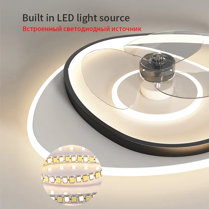2025 Electric Fan Light Modern LED Ceiling Lamp 220V With Remote Control Children's Bedroom Light Home Decor Dining Living Room
