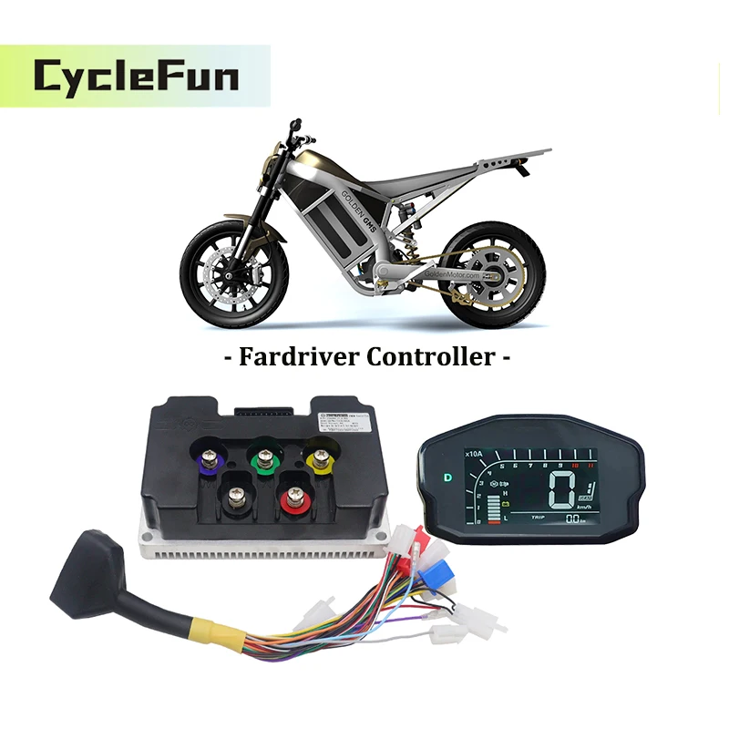 

Контроллер двигателя FarDriver 3KW-6KW ND96450 DC 170A с синусоидальной волной и дисплеем DKD ONE-LIN Bluetooth для электромотоциклов и скутеров