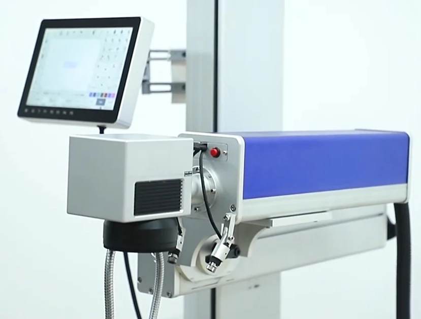 آلة وسم الذبابة 30 وات من الألياف La ser IPS-LF30 F نقش عبر الإنترنت معدن الألومنيوم الصلب شعارات أبجدية رقمية رموز شريطية الرسومات #6