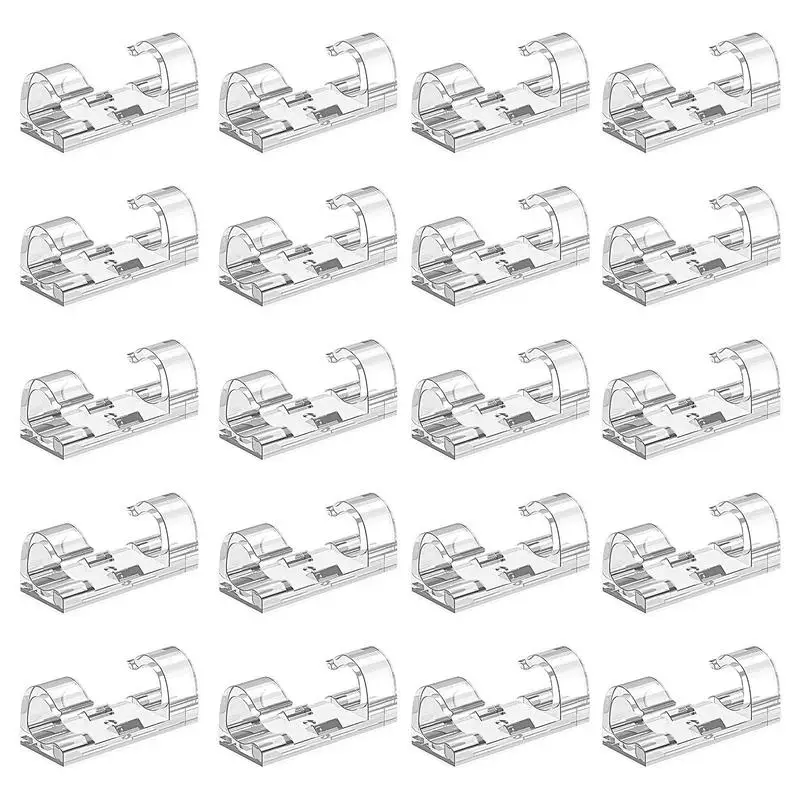 20pcs Wire Wall Clamp Cable Winder Clip Desk Wire Clamp Finisher Wire Clamp Self-adhesive Cable Organizer Line Cable Clip Buckle