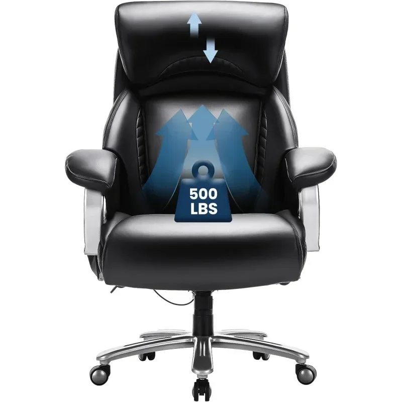 

Big and Tall Office Chair 500lbs-Heavy Duty Ergonomic Computer Chair with Extra Wide Seat, High Back Executive Large Desk Chair