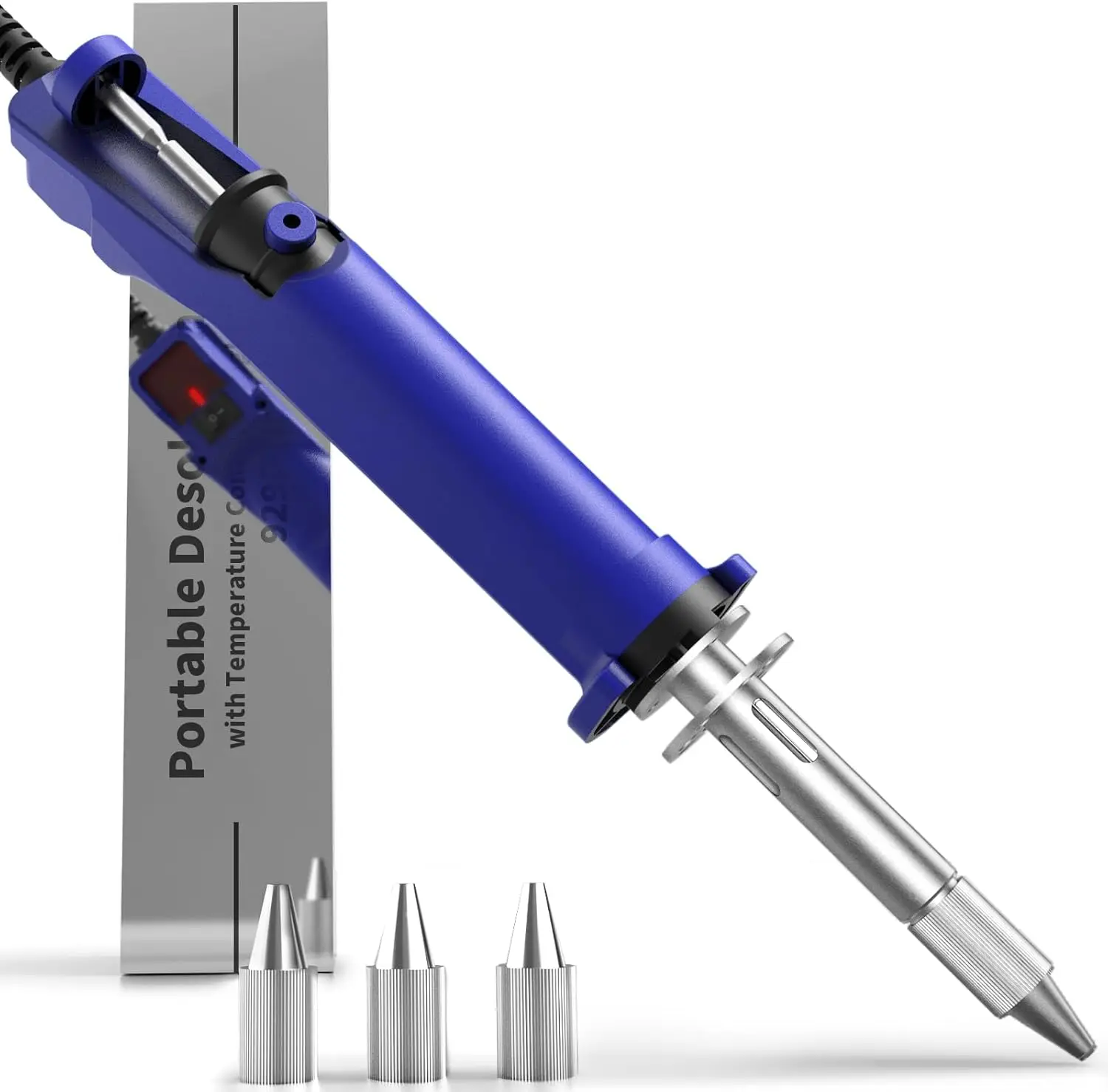

180W Electric Desoldering Iron with Temperature Control, Removable Solder Sucker, and 3 Nozzles for Efficient Soldering