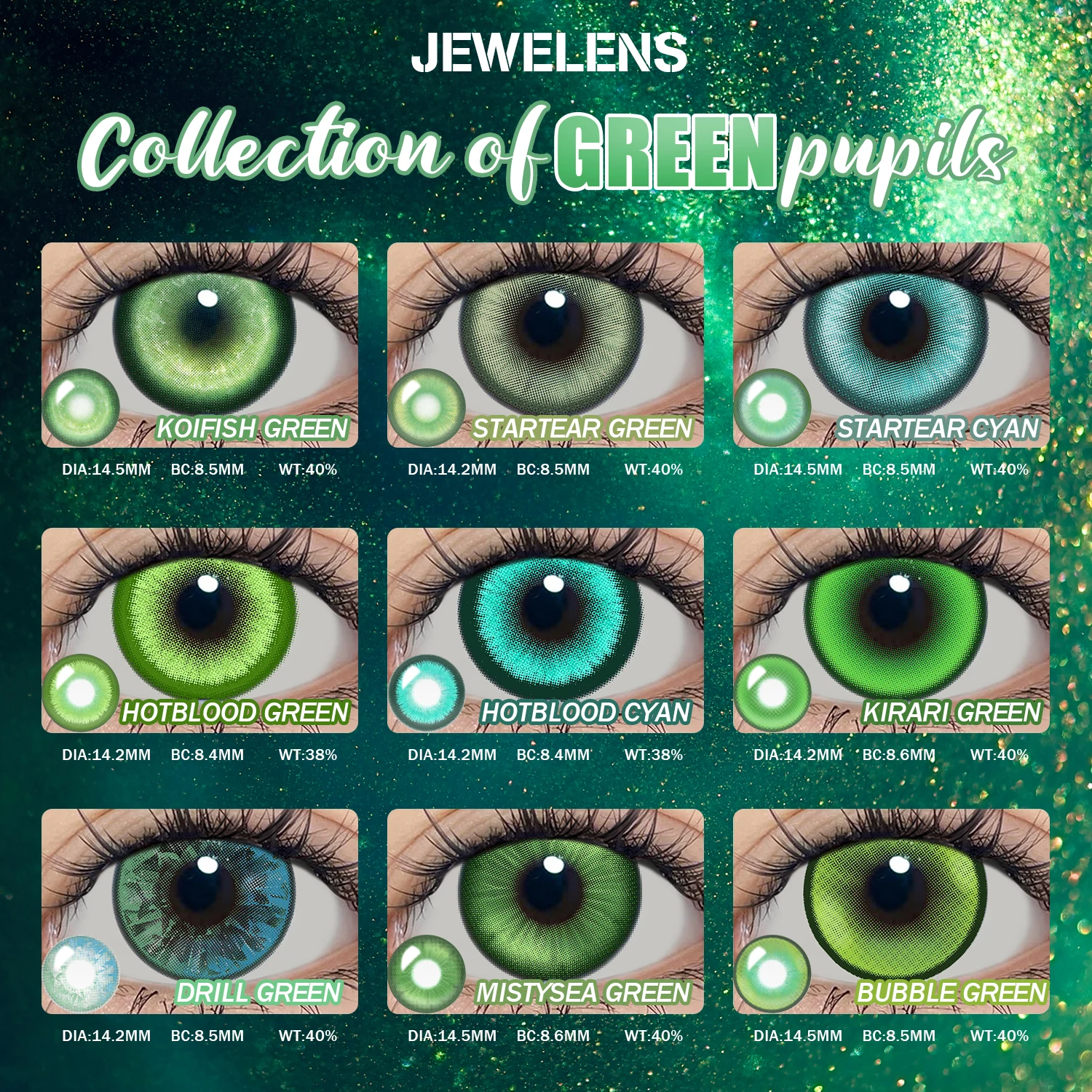 JeweLens Grüne Farbe Kontakt Koreanische Große Augen Objektiv Cosplay Kontakte Neu Kommen Make-Up Hohe Qualität Schnelle Lieferung