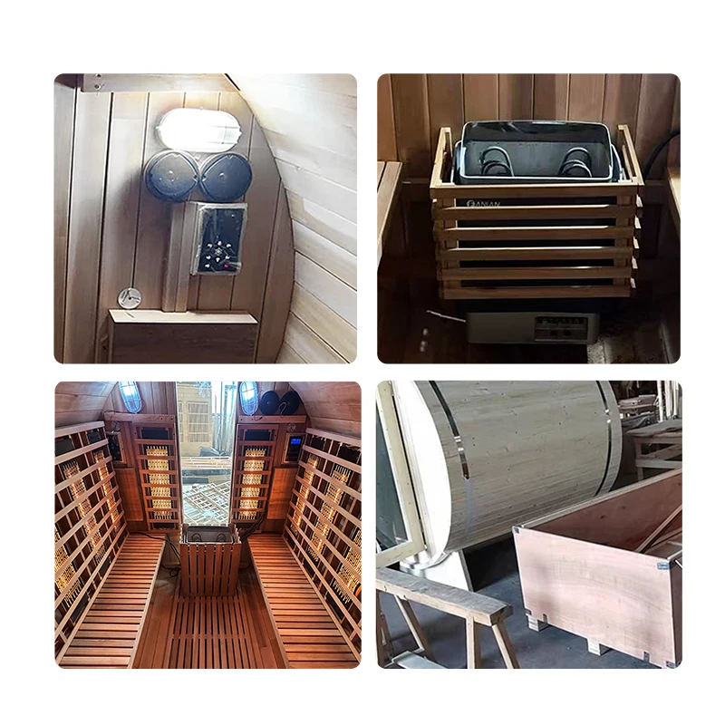 FL Sauna Low EMF Infrared Sauna Room For Family Use Weight Loss Detox Wooden Sauna House Equipment