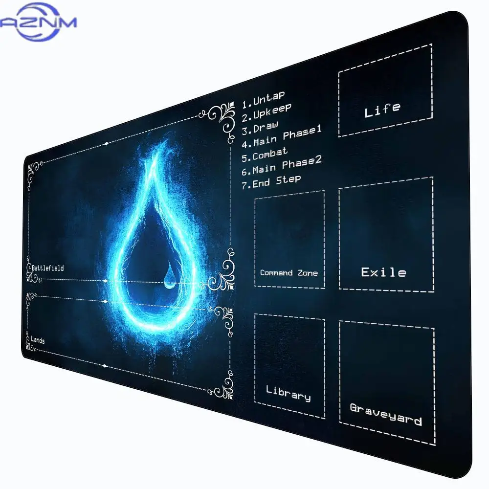 Red Glowing Symbol TCG Card Game Playmat, Zoned Layout NonSlip Rubber Trading Card Desk Mat