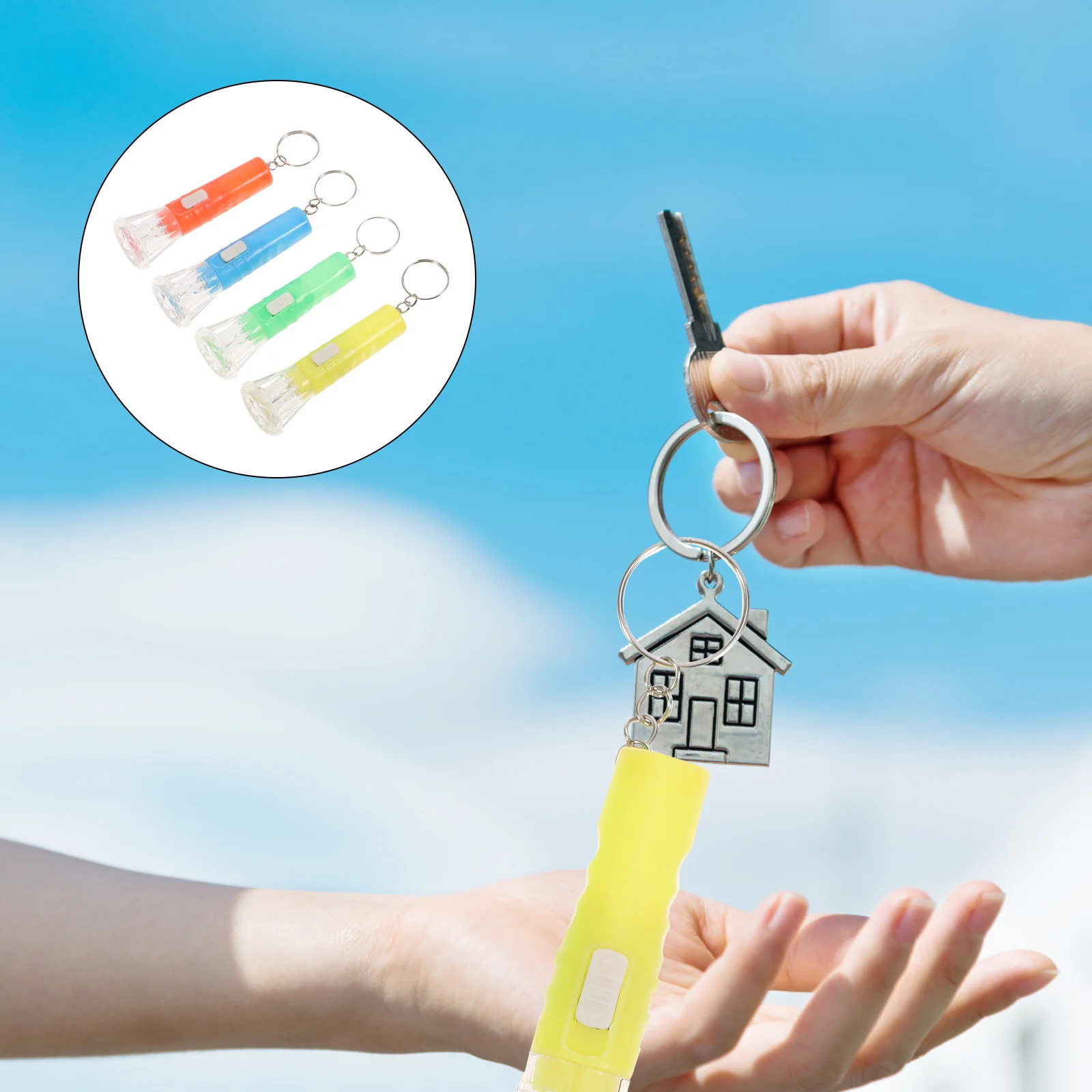 DECOMELODY 10 stks Oplaadbare LED Sleutelhanger Verlichting Mini Zaklamp Hanger Tent Zaklamp Klein Licht voor Outdoor Bar Gebruik