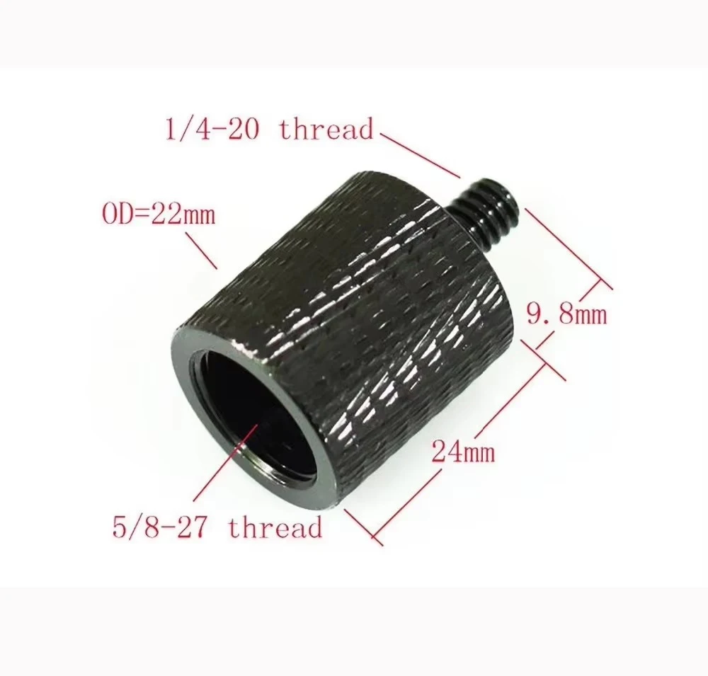 Redutor de parafuso de rosca macho de 5/8 + 3/8 fêmea para 1/4" - conjunto de 12 peças. Conversores de parafuso para microfone de câmera com tripé, 5/8-27 e 3/8-16