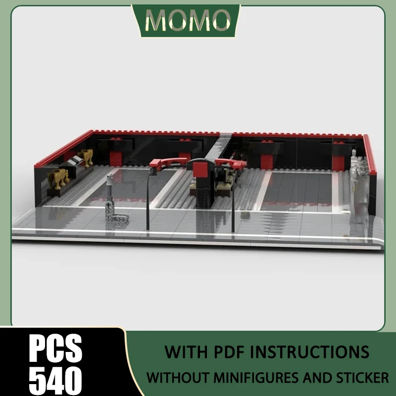 

Moc Building Blocks F1 Pit Lane and Garage Technology Bricks City Street View Model DIY Assembly Toys Construstion Holiday Gifts