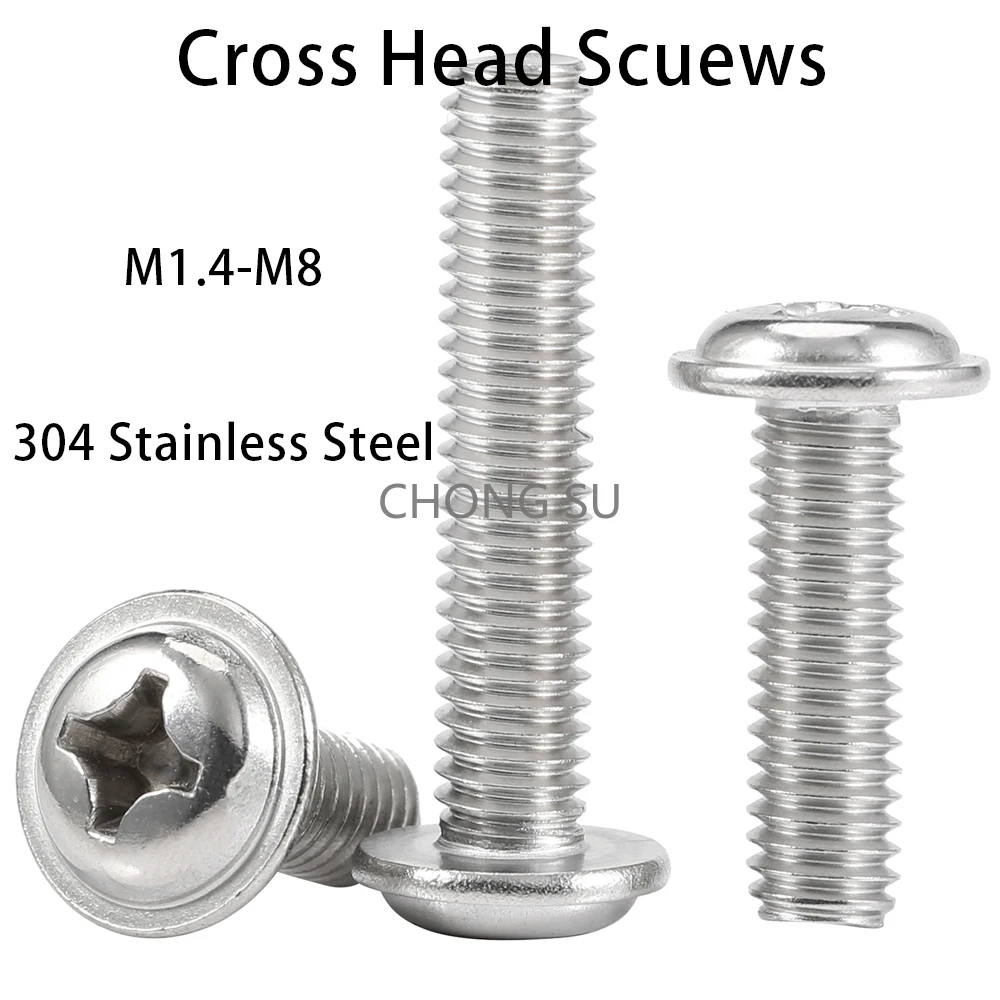 

Flange Button Head With Washer Collar Screw50-5pcs M1.4 M2 M2.5 M3 M3.5 M4 M5 M6 M8 304 Stainless Steel Hex Socket round screw