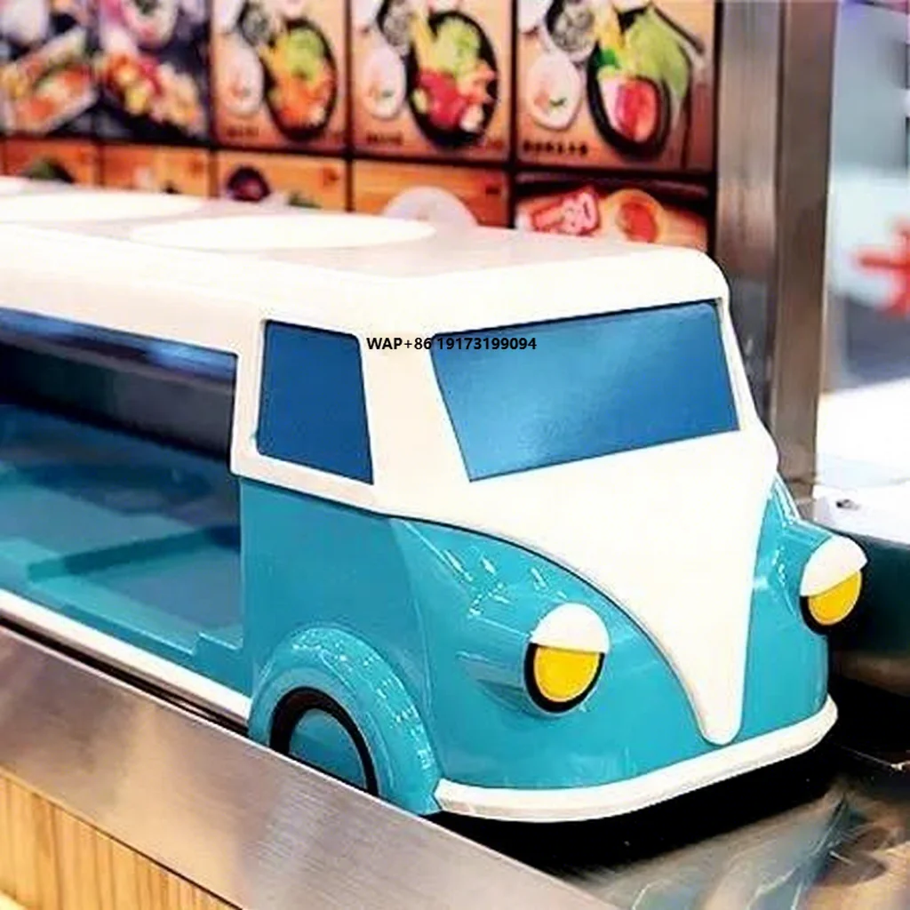 Automated Sushi Train Food Delivery System Revolving Sushi Belt Conveyor Track-shifting Intelligent Meal Delivery