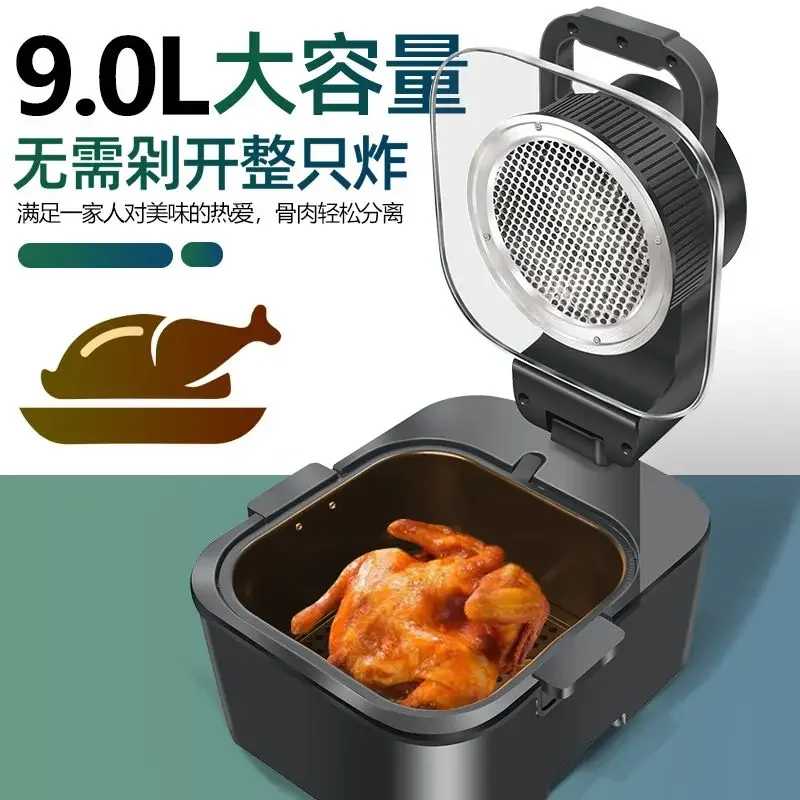 New Visual Air Fryer Smart 9L Large Capacity Household Kitchen Automatic Intelligent Oven French Fries All-in-One Machine 220V