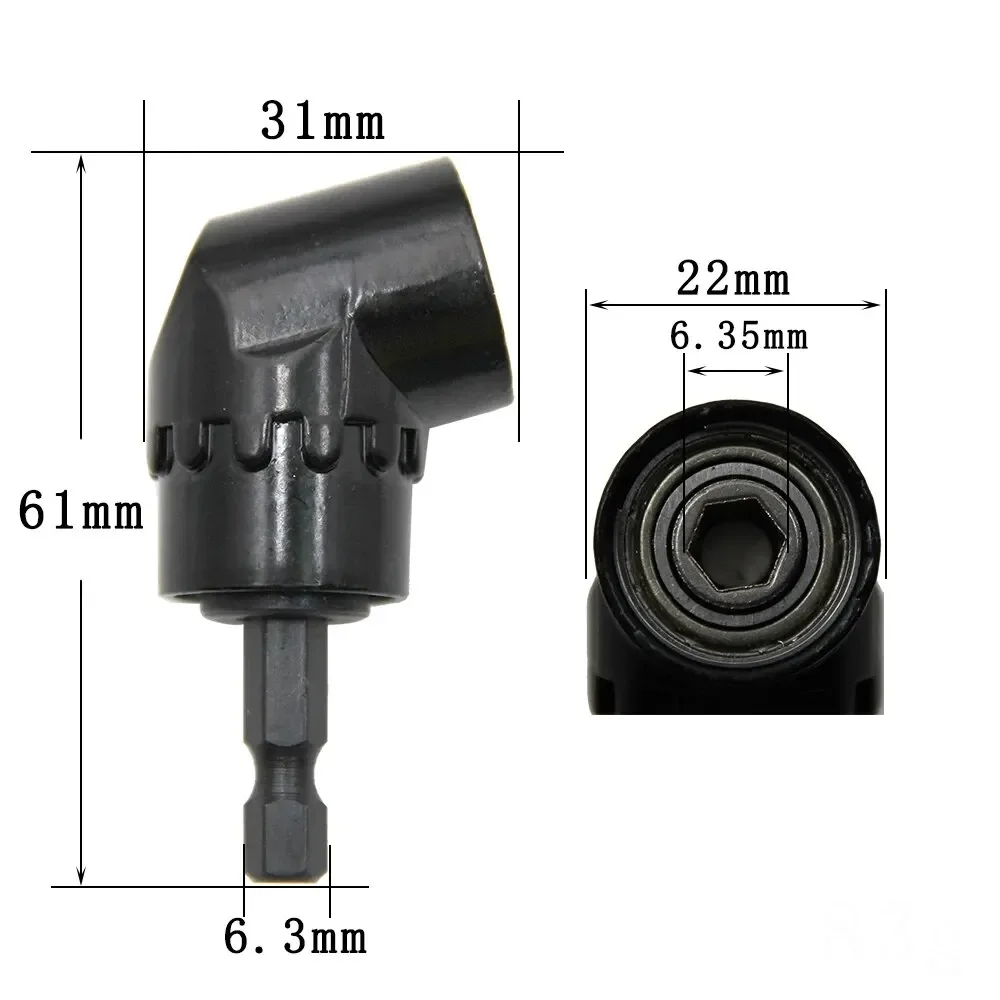105 ° Turning Screwdriver Joint Electric Drill Corner Socket Screwdriver Head 3PCS Hexagonal Conversion Extension Tool