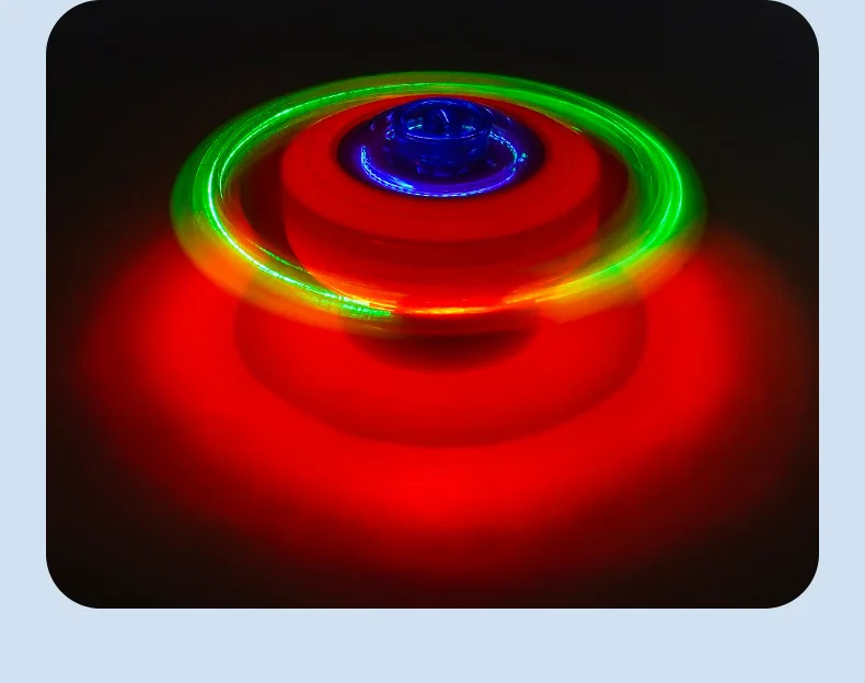 UFO Blinkende Flügel Kreisel Kinder Gyro Leuchten Spielzeug Kinder LED Musik Gyroskop Launcher Rotierenden Spielzeug Spaß Geburtstag Party Gefälligkeiten – Detail 14