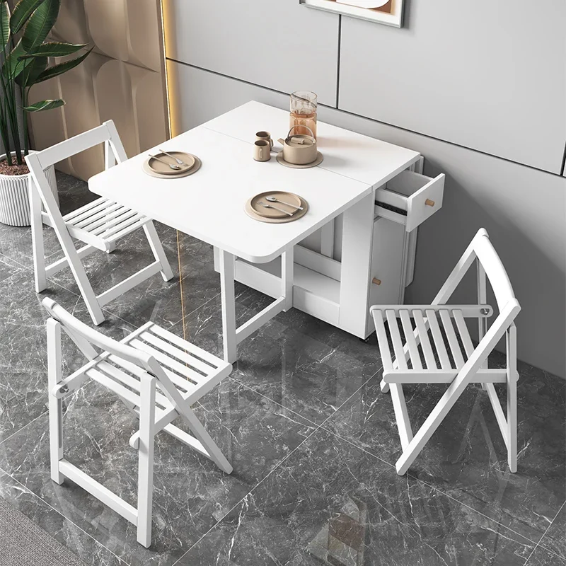 

Storage Functional Dining Tables Salon Drawer Nordic Modern Dining Tables Foldable Kitchen White Mesa De Jantar Home Furniture