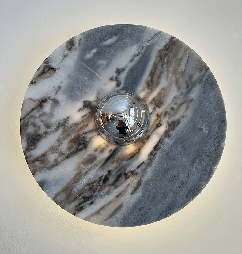 Art Wall Light Stone Gold Metal