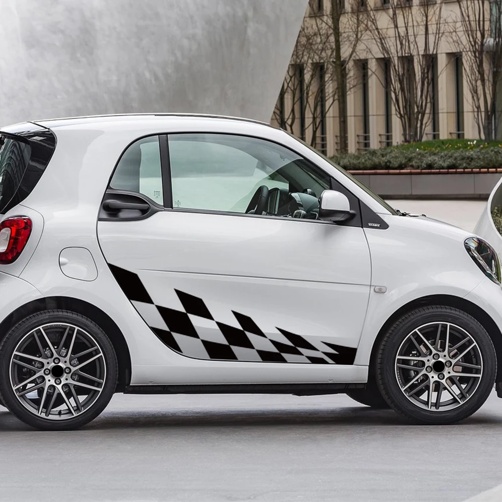 

Виниловая пленка на боковую решетку двери автомобиля, наклейка для Mercedes Benz Smart Fortwo W453 W451, автогоночный спортивный декор для кузова, наклейка, аксессуары