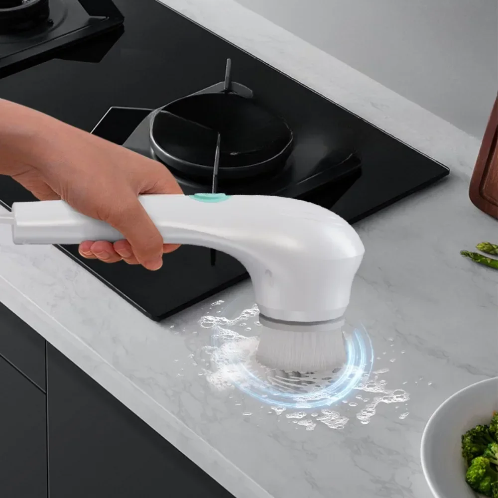 Ручная щетка для чистки, беспроводная электрическая с подвесным отверстием, портативная щетка, горшки, божественный артефакт 360° °   Вращающиеся чистящие щетки