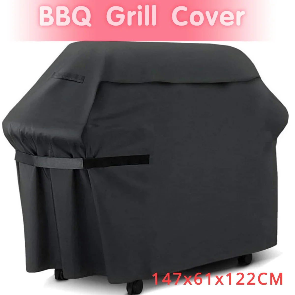 

BBQ Grill Cover 600D Oxford Fabric Durable Barbecue BBQ Cover Heavy Duty Waterproof Dust-proof Grill Cover for Outdoor Garden