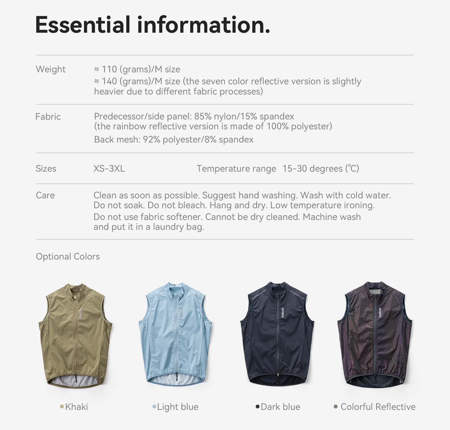 ROCKBROS Sommer Radfahren Weste Leichte, Tragbare Atmungsaktive Ärmellose Jacke Windjacke Mantel Outdoor Sport Radfahren Kleidung – Detail 6