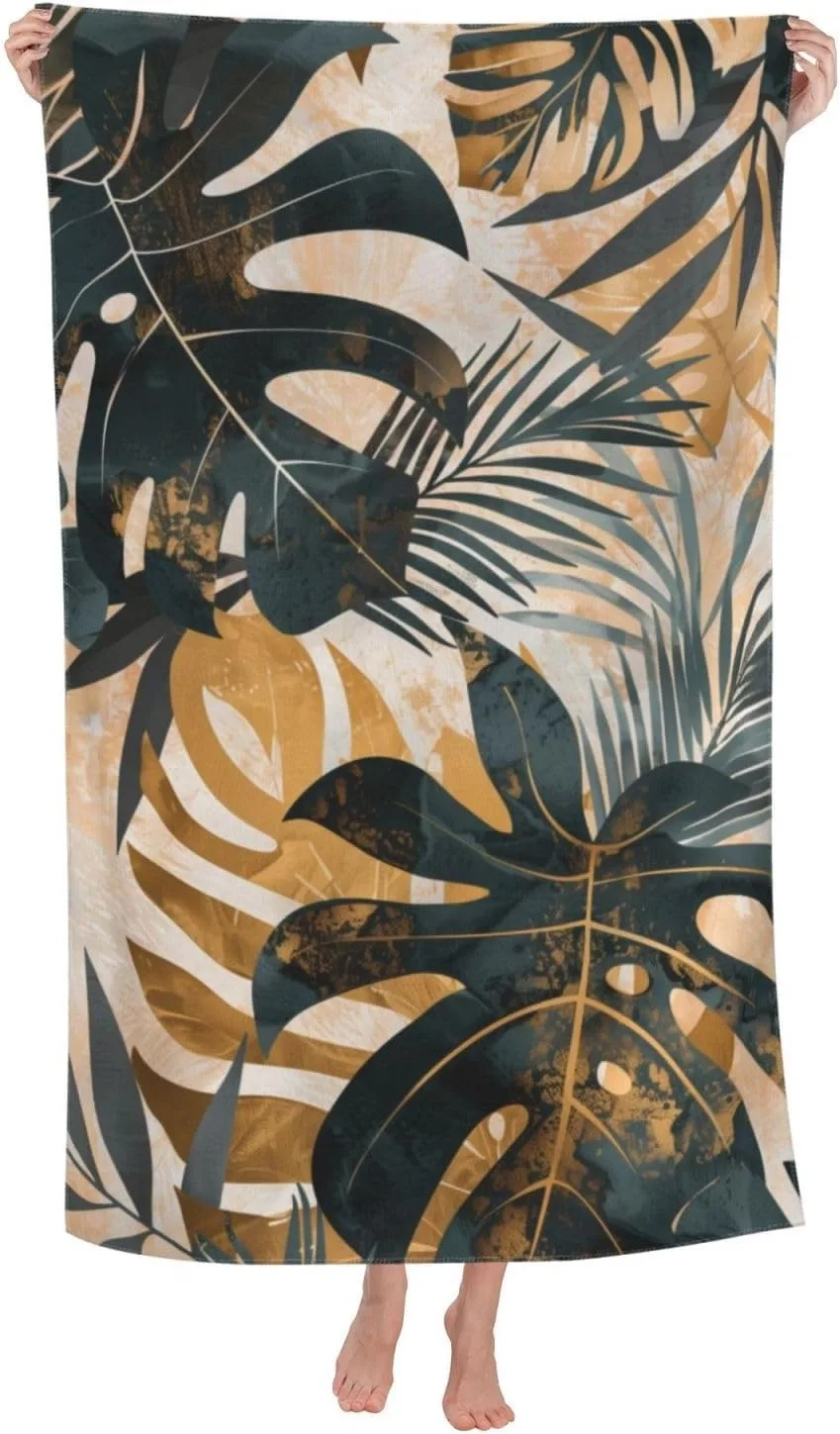 Coconut tree Leaves Beach Towel for family friends Gifts Towel Quick-Dry Towel For Bath Yoga Tourism Beach GYM Camping Swimming