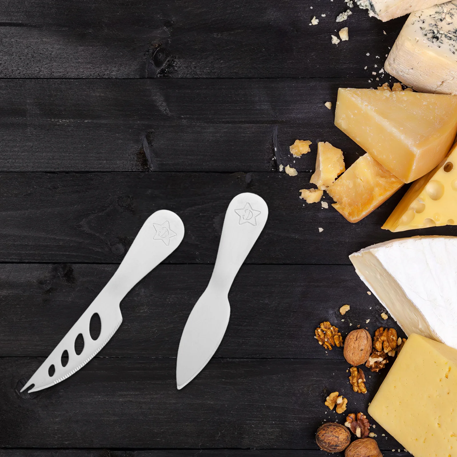 

5Pcs Stainless Steel Cheese Utensils Durable Knife Butter Spreader Set for Home Kitchen Restaurant Service Elegant Cheese Tools