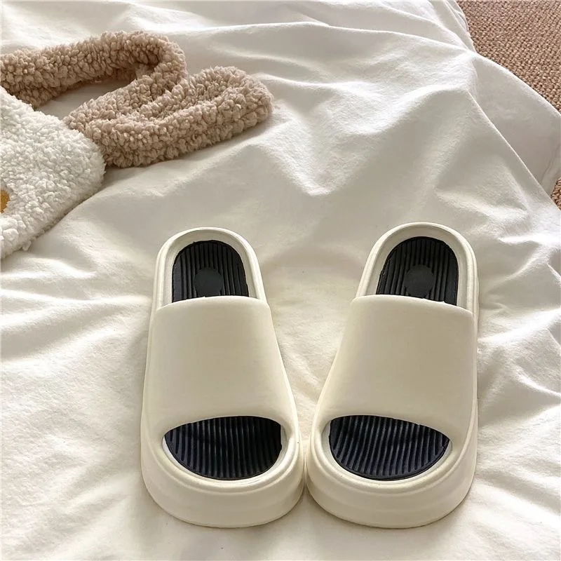 2025 New Thick Slippers: Fashionable Soft Home Platform Slippers, Women's Non - Slip Elevated Heel Beach Flip - Flops