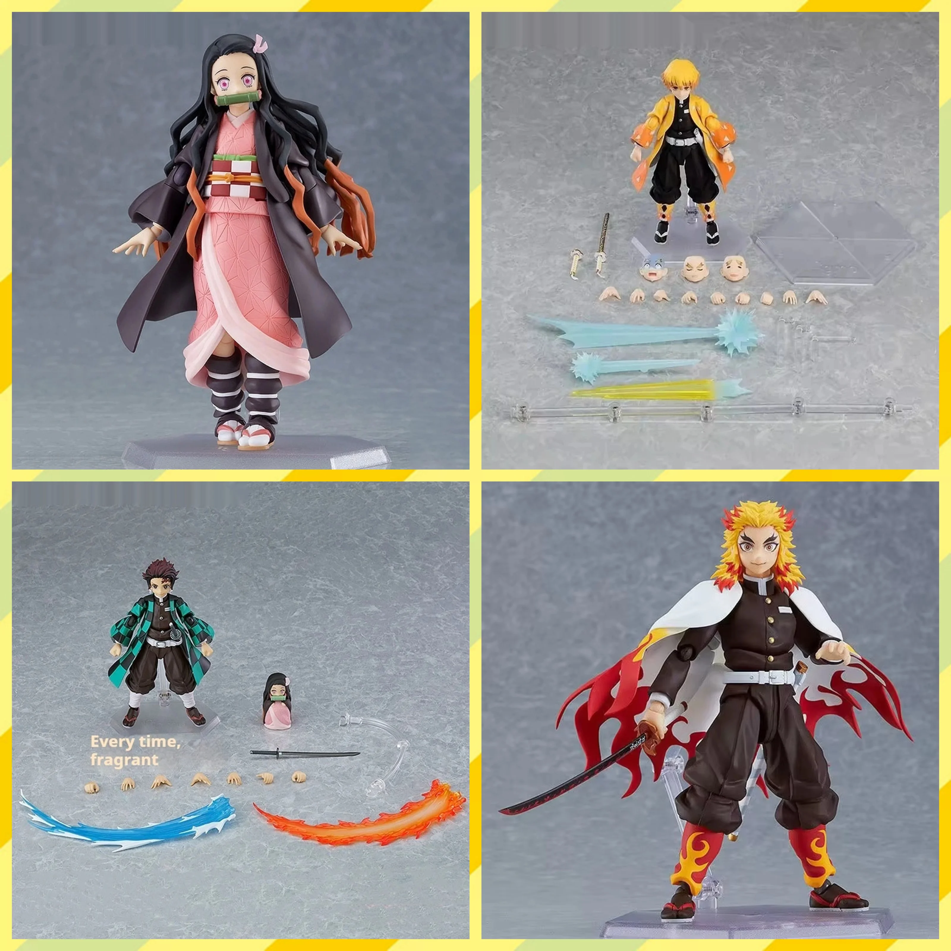

14cm Demon Slayer Figma Dx-498 Tanjiro Kamado Action Figure Movable Joints 3 Face Plates Nichirin Sword Maxfactory Figma Toys