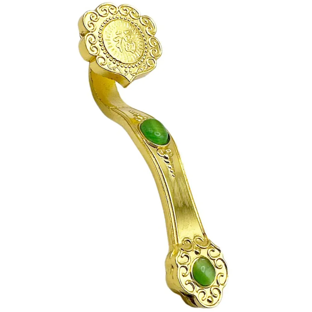 Delicate Golden Ruyi Ornament Home Porch Decor Decorative Plastic Ruyi Adornment Desktop Office Decor