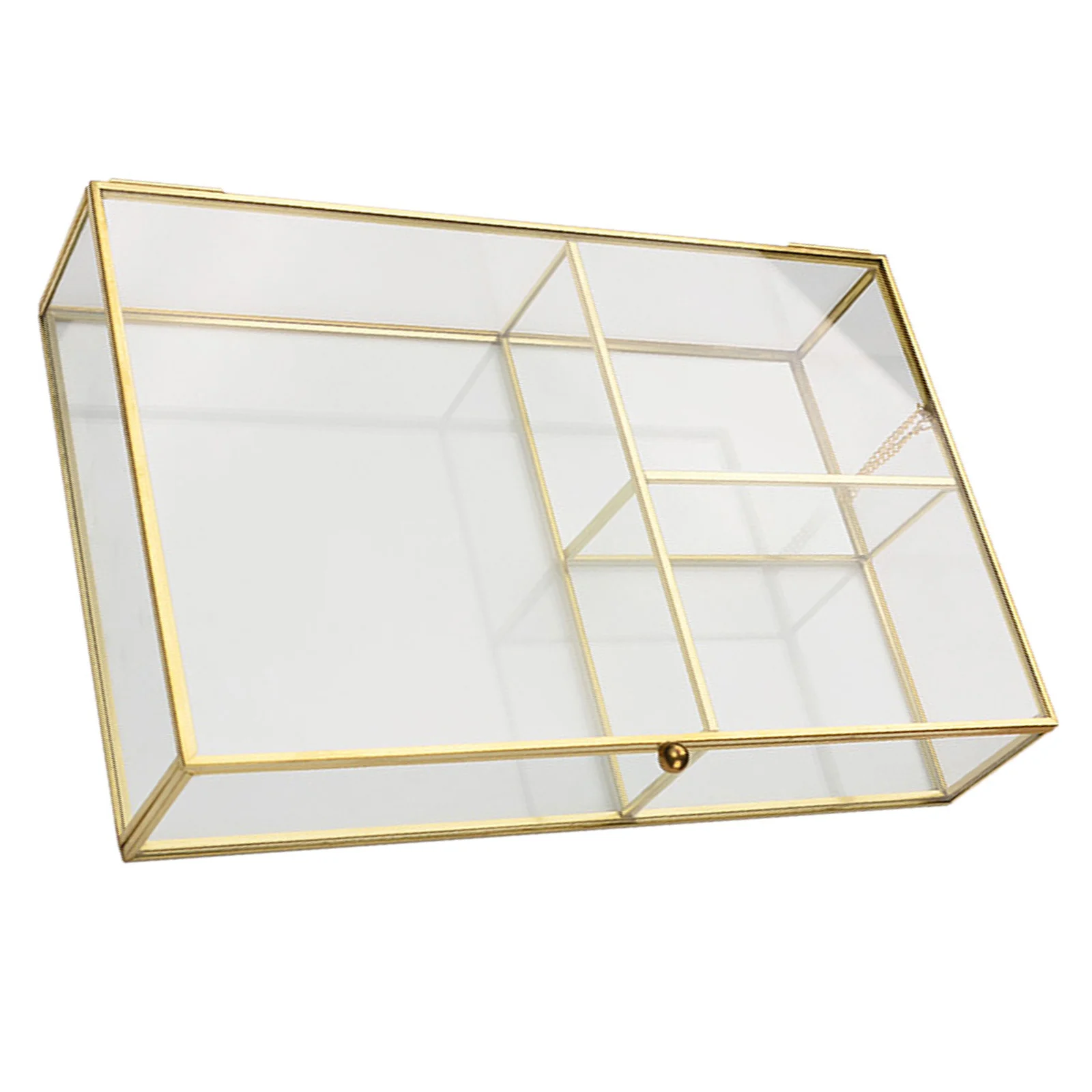 

Size Jewelry Box Classic Display Case Jewelry Organizer Cosmetics Storage Desktop Lipstick Holder Glass Box
