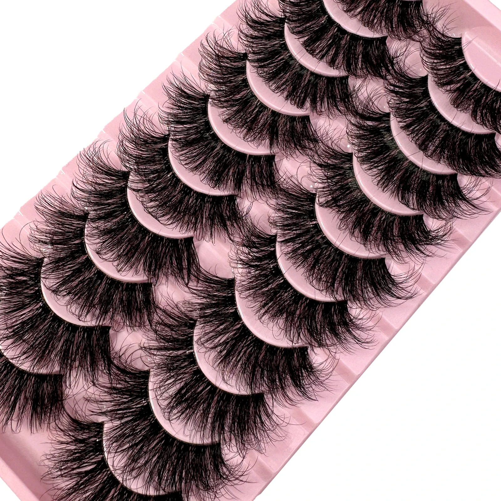 10 paia 25mm lunghi ciglia di visone fascia trasparente ciglia incrociate fascia trasparente ciglia finte fatte a mano ciglia drammatiche Upp