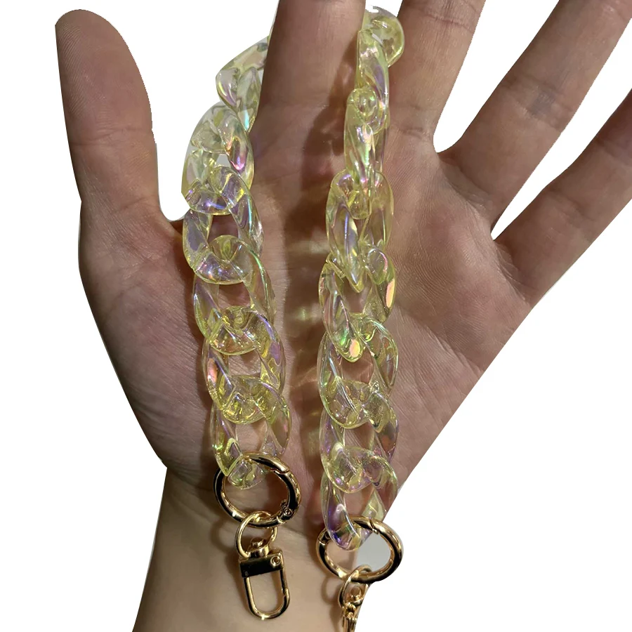 DIY Chunky Acrylic Chains Strap For Handbag Shoulder Bag Colorful Clear Big Resin Chain For Jewelry AB Colorful Bag Accessories