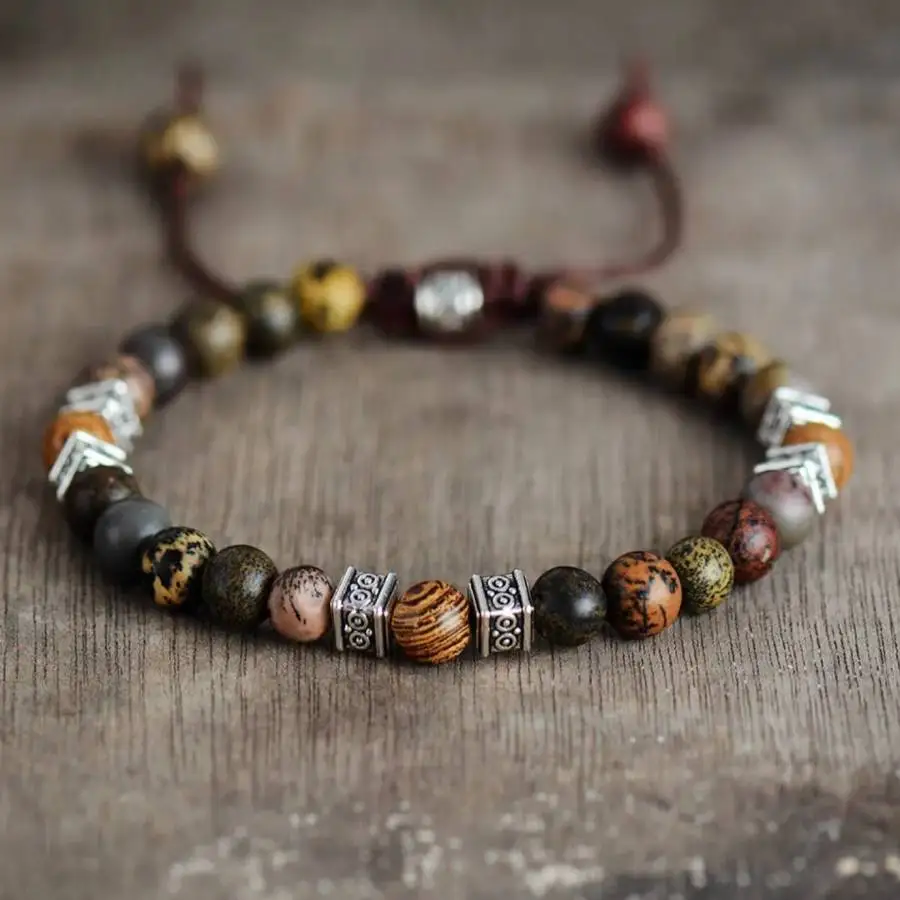 

Браслет из натурального камня ручной работы, мужской браслет-манжета, браслет для молитв на Рамадан, женский браслет для медитации, праздничный подарок, для повседневной носки