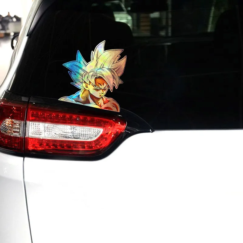 Anime Colorful Laser Son Goku Sticker Car Decoration Uzumaki Naruto Sticker Cartoon Modification Sticker Children\'s Toy Gift