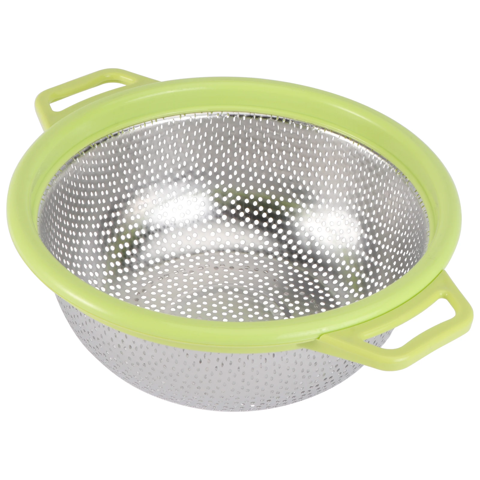 

1pc Stainless Steel Rice Washing Colander Vegetable Fruit Strainer Bowl Kitchen Organizer Reinforced Handle Easy Clean
