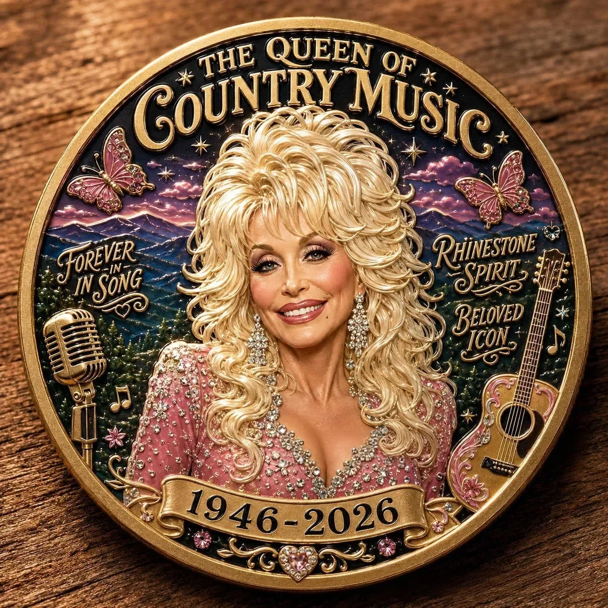 Dolly Memorial Coin 1946-2026 Queen of Country Music Memorial Commemorative Coin Double-Sided Collectible Keepsake