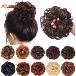 Curly Hair Bun Synthetic Hair Bun Chignon Elastic Bands Ponytail Curly Hair Extension Short Hair Messy Donut  Ponytail for Woman