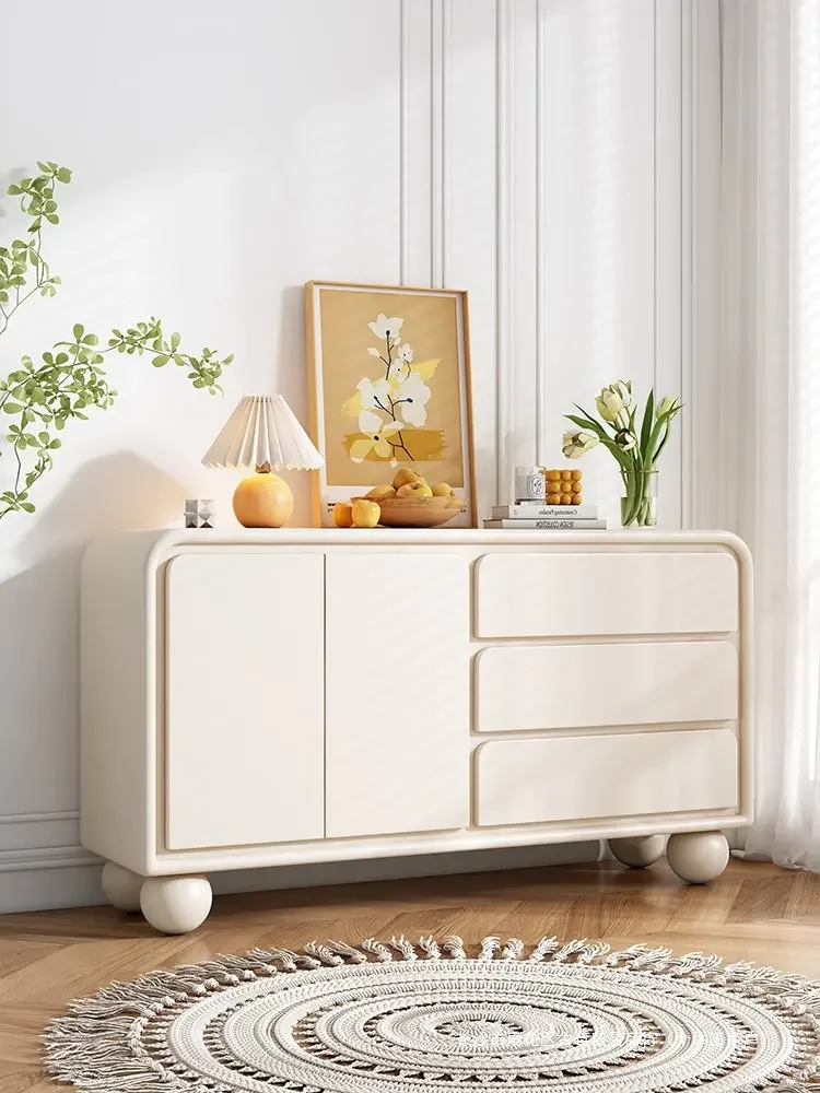 

Premium Solid wood dining side cabinet Modern simple household living room tea cabinet storage kitchen cabinet against the wall