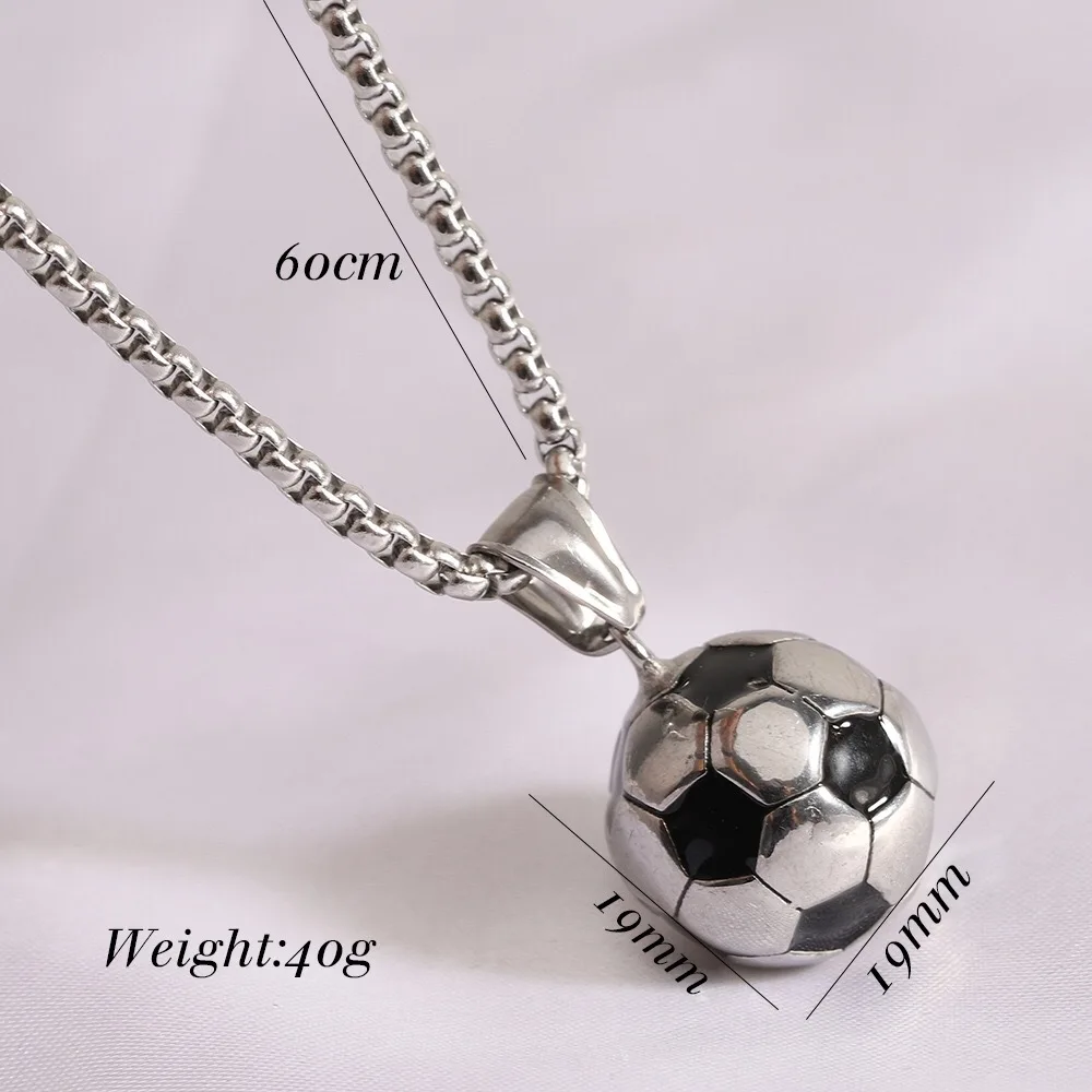 VQYSKO Soccer Ball Necklace Engraved Names Sports Charm Custom Football Pendant Personalized Gift For Friend Jewelry