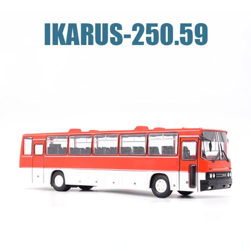 Modelo de Autobús Soviético Ikarus 250.59 a Escala 1:43, Simulación de Aleación, Exhibición Estática, Coleccionable, Recuerdo, Adorno, Regalo